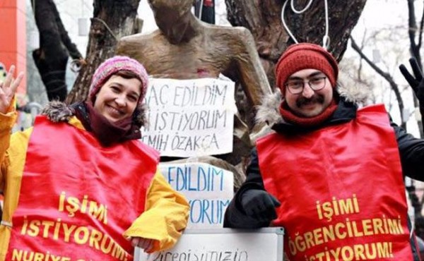 Açlık grevi yapan Nuriye Gülmen ve Semih Özakça’ya gözaltı