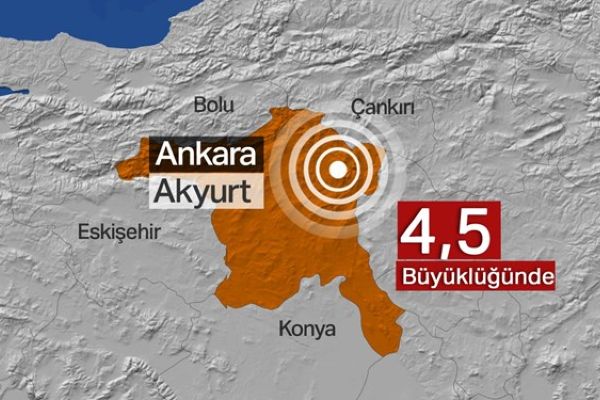 Ankarada 4,5 büyüklüğünde deprem