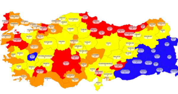 Ankara orta riskli (sarı) kategoride